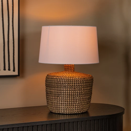 Lucide AMBALA - Tischlampe - Ø 35 cm - 1xE27 - Natürlich | Premium - Atmosphäre 1